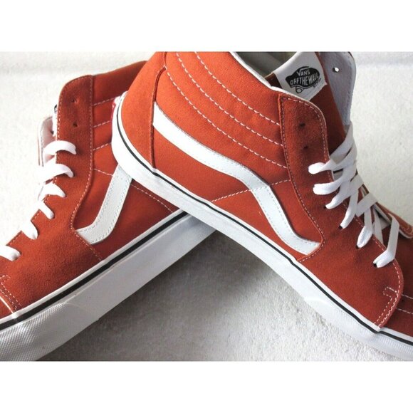 Vans Men's Sk8-Hi Color theory Burnt Ochre Orange Canvas Suede shoes Size 7.5 - Picture 5 of 5